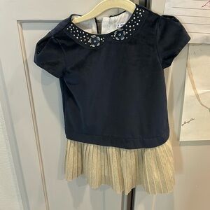 Mayoral 2t velvet and pleated dress EUC